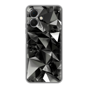 Силиконовый чехол на Tecno Spark Go 2 с принтом Черные кристаллы Силиконовый чехол на Tecno Spark Go 2 с принтом Черные кристаллы