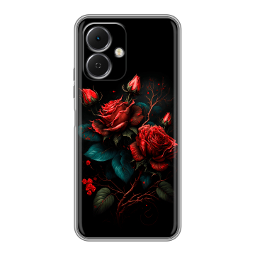 Силиконовый чехол на Tecno Spark Go 2 с принтом Розы красные