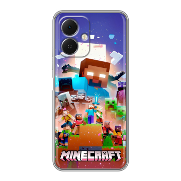 Силиконовый чехол на Tecno Spark Go 2 с принтом Майнкрафт Minecraft Силиконовый чехол на Tecno Spark Go 2 с принтом Майнкрафт Minecraft