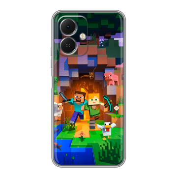 Силиконовый чехол на Tecno Spark Go 2 с принтом Майнкрафт Minecraft Силиконовый чехол на Tecno Spark Go 2 с принтом Майнкрафт Minecraft