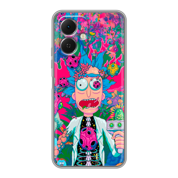 Силиконовый чехол на Tecno Spark Go 2 с принтом Рик и Морти Rick Morty