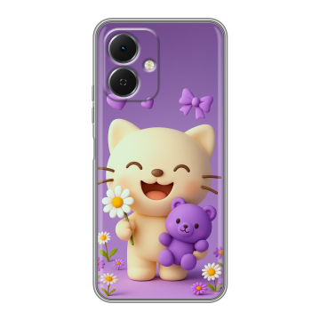 Силиконовый чехол на Tecno Spark Go 2 с принтом для девочек