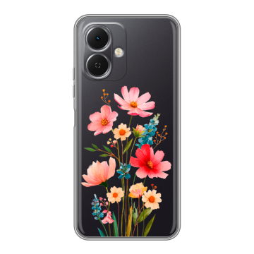 Силиконовый чехол на Tecno Spark Go 2 с принтом Цветы