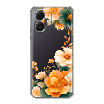 Силиконовый чехол на Tecno Spark Go 2 с принтом Цветы принт
