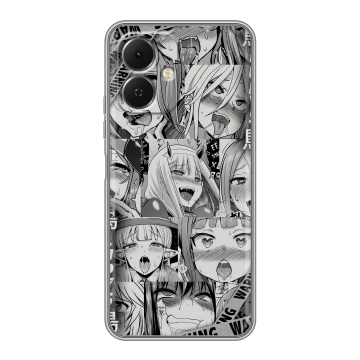 Силиконовый чехол на Tecno Spark Go 2 с принтом Ahegao Ахегао Аниме