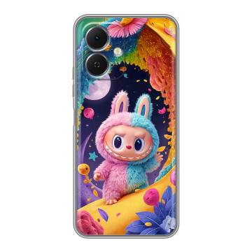 Силиконовый чехол на Tecno Spark Go 2 с принтом Labubu Лабубу