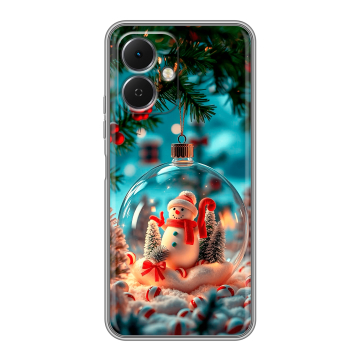 Силиконовый чехол на Tecno Spark Go 2 с принтом Новый год