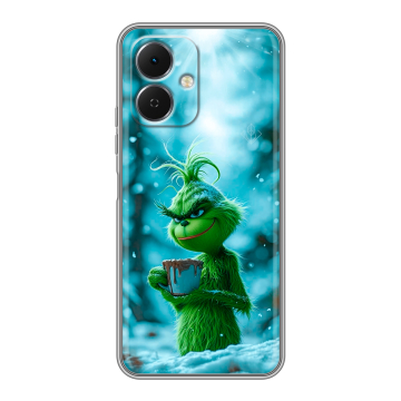 Силиконовый чехол на Tecno Spark Go 2 с принтом Новый год гринч