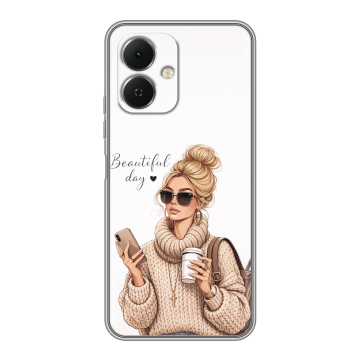 Силиконовый чехол на Tecno Spark Go 2 с принтом женский
