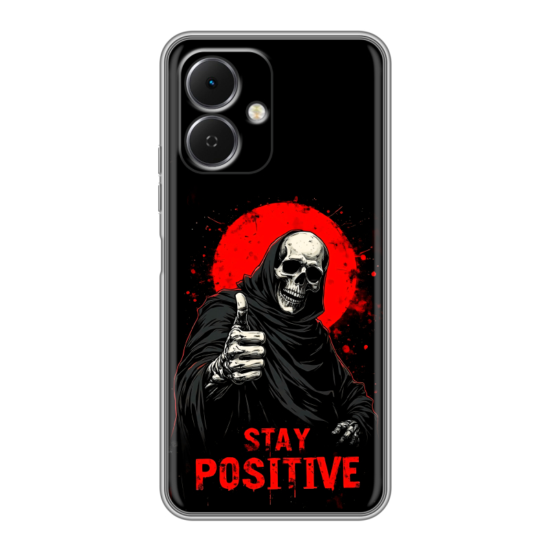 Силиконовый чехол на Tecno Spark Go 2 с принтом смешной скелет Силиконовый чехол на Tecno Spark Go 2 с принтом смешной скелет