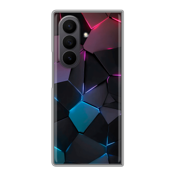 Пластиковый чехол на Samsung Galaxy Z Fold 7 с принтом Геометрия неона
