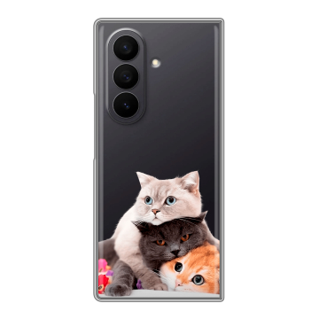 Пластиковый чехол на Samsung Galaxy Z Fold 7 с принтом Кошки