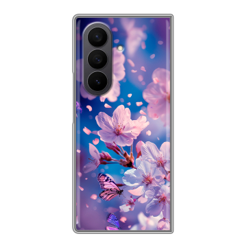 Пластиковый чехол на Samsung Galaxy Z Fold 7 с принтом цветы бабочки Пластиковый чехол на Samsung Galaxy Z Fold 7 с принтом цветы бабочки