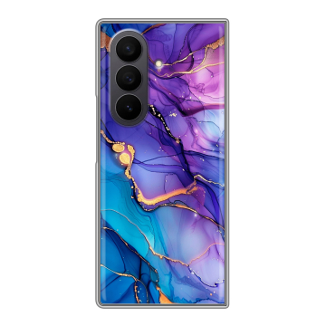 Пластиковый чехол на Samsung Galaxy Z Fold 7 с принтом синий мрамор Пластиковый чехол на Samsung Galaxy Z Fold 7 с принтом синий мрамор