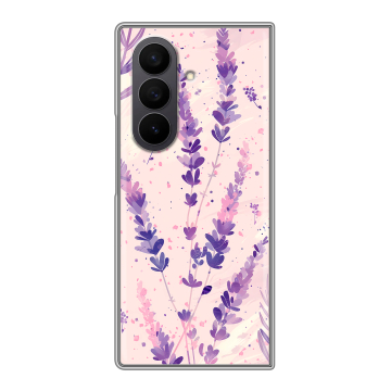 Пластиковый чехол на Samsung Galaxy Z Fold 7 с принтом цветы лаванда