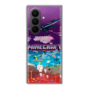 Пластиковый чехол на Samsung Galaxy Z Fold 7 с принтом Майнкрафт Minecraft