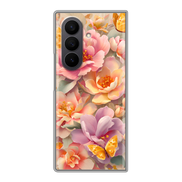 Пластиковый чехол на Samsung Galaxy Z Fold 7 с принтом Цветы и бабочки Пластиковый чехол на Samsung Galaxy Z Fold 7 с принтом Цветы и бабочки