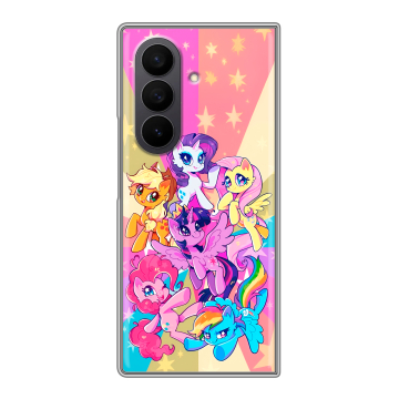 Пластиковый чехол на Samsung Galaxy Z Fold 7 с принтом My little pony Дружба чудо