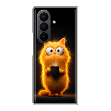 Пластиковый чехол на Samsung Galaxy Z Fold 7 с принтом Смешной кот