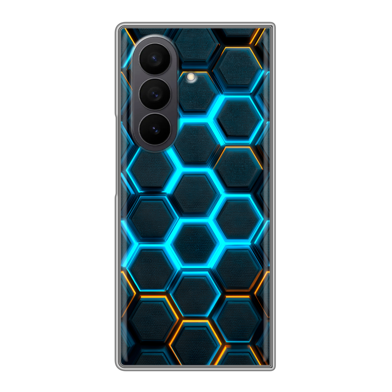Пластиковый чехол на Samsung Galaxy Z Fold 7 с принтом Неоновые соты Пластиковый чехол на Samsung Galaxy Z Fold 7 с принтом Неоновые соты
