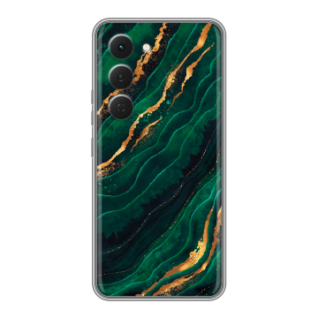 Силиконовый чехол на Tecno Spark 40 Pro с принтом Мрамор зеленое золото Силиконовый чехол на Tecno Spark 40 Pro с принтом Мрамор зеленое золото