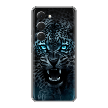 Силиконовый чехол на Tecno Spark 40 Pro с принтом Темный леопард Силиконовый чехол на Tecno Spark 40 Pro с принтом Темный леопард