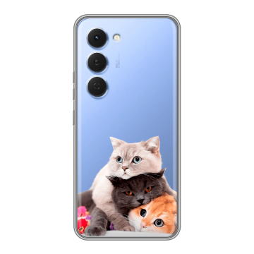 Силиконовый чехол на Tecno Spark 40 Pro с принтом Кошки Силиконовый чехол на Tecno Spark 40 Pro с принтом Кошки