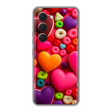 Силиконовый чехол на Tecno Spark 40 Pro с принтом Сердечки Силиконовый чехол на Tecno Spark 40 Pro с принтом Сердечки