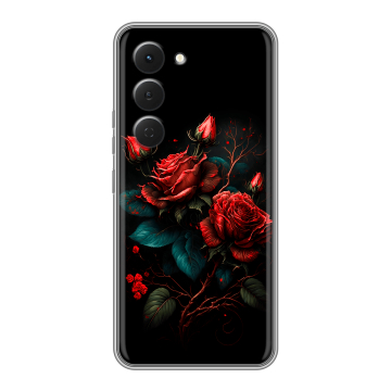 Силиконовый чехол на Tecno Spark 40 Pro с принтом Розы красные Силиконовый чехол на Tecno Spark 40 Pro с принтом Розы красные