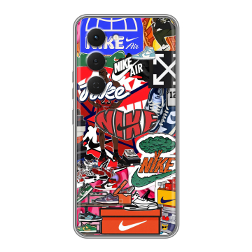 Силиконовый чехол на Tecno Spark 40 Pro с принтом Найк Nike яркий Силиконовый чехол на Tecno Spark 40 Pro с принтом Найк Nike яркий