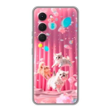 Силиконовый чехол на Tecno Spark 40 Pro с принтом милые котики
