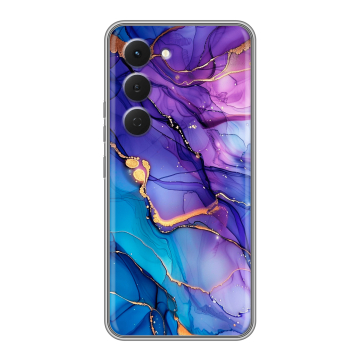 Силиконовый чехол на Tecno Spark 40 Pro с принтом синий мрамор Силиконовый чехол на Tecno Spark 40 Pro с принтом синий мрамор