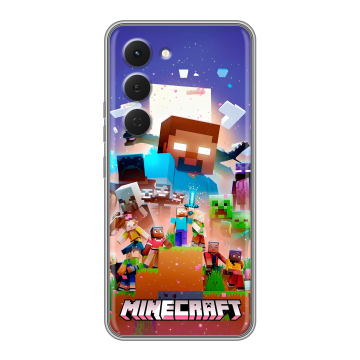 Силиконовый чехол на Tecno Spark 40 Pro с принтом Майнкрафт Minecraft