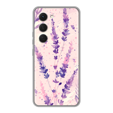 Силиконовый чехол на Tecno Spark 40 Pro с принтом цветы лаванда Силиконовый чехол на Tecno Spark 40 Pro с принтом цветы лаванда