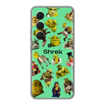 Силиконовый чехол на Tecno Spark 40 Pro с принтом Шрек Shrek Силиконовый чехол на Tecno Spark 40 Pro с принтом Шрек Shrek