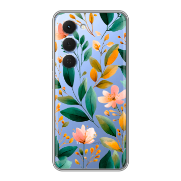 Силиконовый чехол на Tecno Spark 40 Pro с принтом Цветы паттерн Силиконовый чехол на Tecno Spark 40 Pro с принтом Цветы паттерн