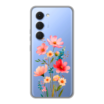 Силиконовый чехол на Tecno Spark 40 Pro с принтом Цветы Силиконовый чехол на Tecno Spark 40 Pro с принтом Цветы
