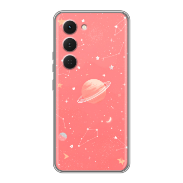 Силиконовый чехол на Tecno Spark 40 Pro с принтом Розовый космос Силиконовый чехол на Tecno Spark 40 Pro с принтом Розовый космос