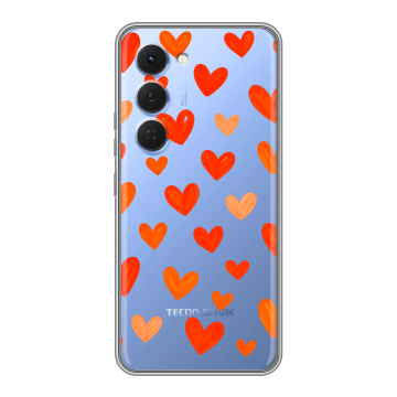 Силиконовый чехол на Tecno Spark 40 Pro с принтом Сердечки Силиконовый чехол на Tecno Spark 40 Pro с принтом Сердечки