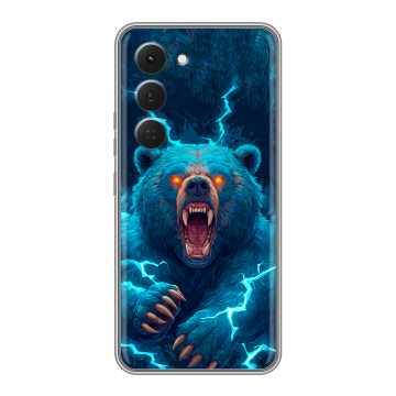 Силиконовый чехол на Tecno Spark 40 Pro с принтом Медведь Силиконовый чехол на Tecno Spark 40 Pro с принтом Медведь
