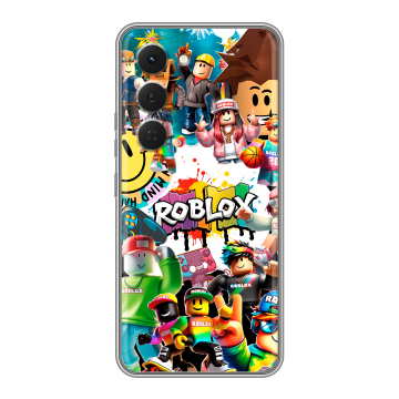 Силиконовый чехол на Tecno Spark 40 Pro с принтом Roblox Роблокс
