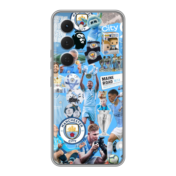 Силиконовый чехол на Tecno Spark 40 Pro с принтом Man City Манчестер Сити