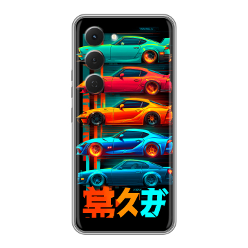 Силиконовый чехол на Tecno Spark 40 Pro с принтом машины тачки