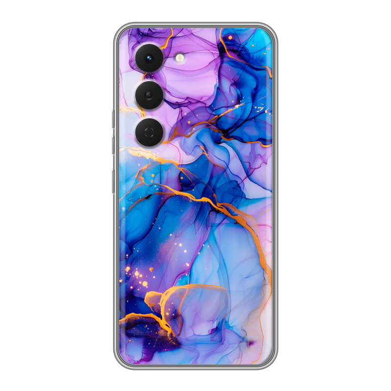 Силиконовый чехол на Tecno Spark 40 Pro с принтом синий мрамор Силиконовый чехол на Tecno Spark 40 Pro с принтом синий мрамор