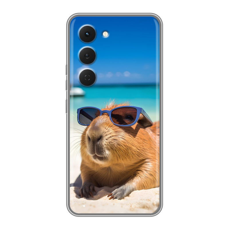 Силиконовый чехол на Tecno Spark 40 Pro с принтом Капибара Силиконовый чехол на Tecno Spark 40 Pro с принтом Капибара