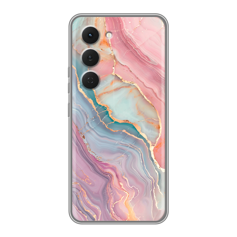 Силиконовый чехол на Tecno Spark 40 Pro с принтом розовый мрамор Силиконовый чехол на Tecno Spark 40 Pro с принтом розовый мрамор