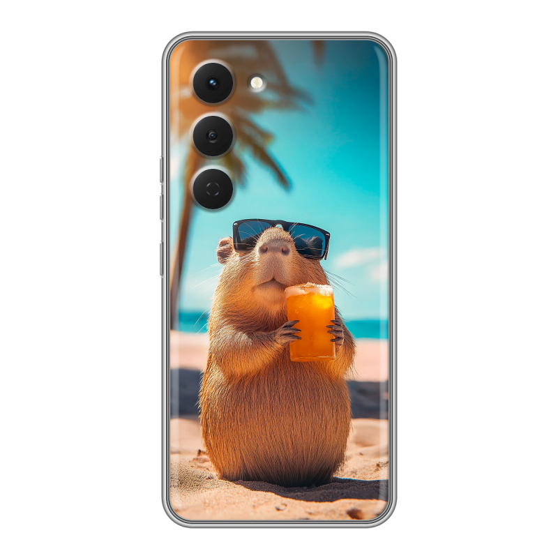Силиконовый чехол на Tecno Spark 40 Pro с принтом Капибара Силиконовый чехол на Tecno Spark 40 Pro с принтом Капибара