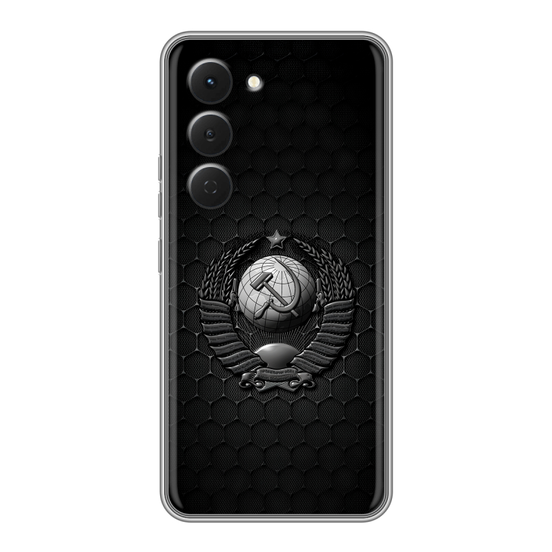 Силиконовый чехол на Tecno Spark 40 Pro с принтом Герб Флаг СССР Силиконовый чехол на Tecno Spark 40 Pro с принтом Герб Флаг СССР