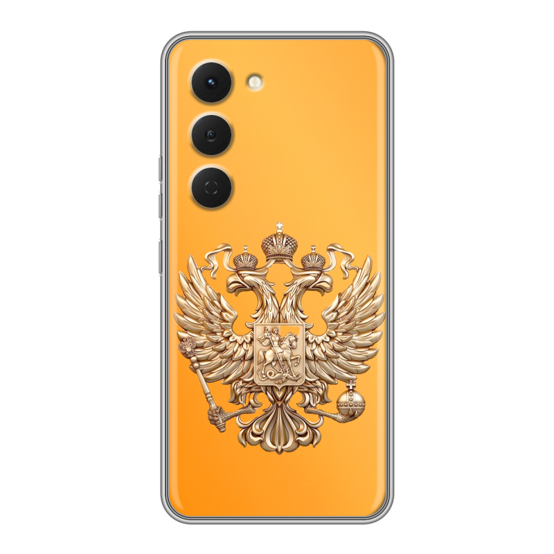 Силиконовый чехол на Tecno Spark 40 Pro с принтом Герб Флаг России Силиконовый чехол на Tecno Spark 40 Pro с принтом Герб Флаг России