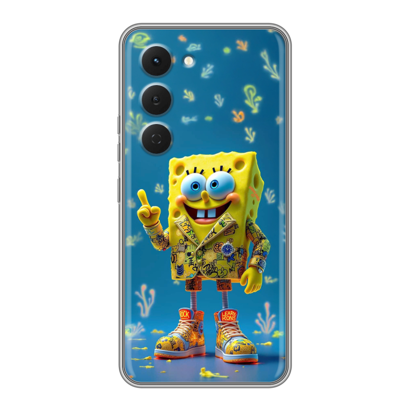 Силиконовый чехол на Tecno Spark 40 Pro с принтом Спанч боб Спанчбоб Силиконовый чехол на Tecno Spark 40 Pro с принтом Спанч боб Спанчбоб